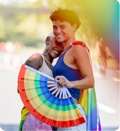 Happy LGBTQ+ couple
